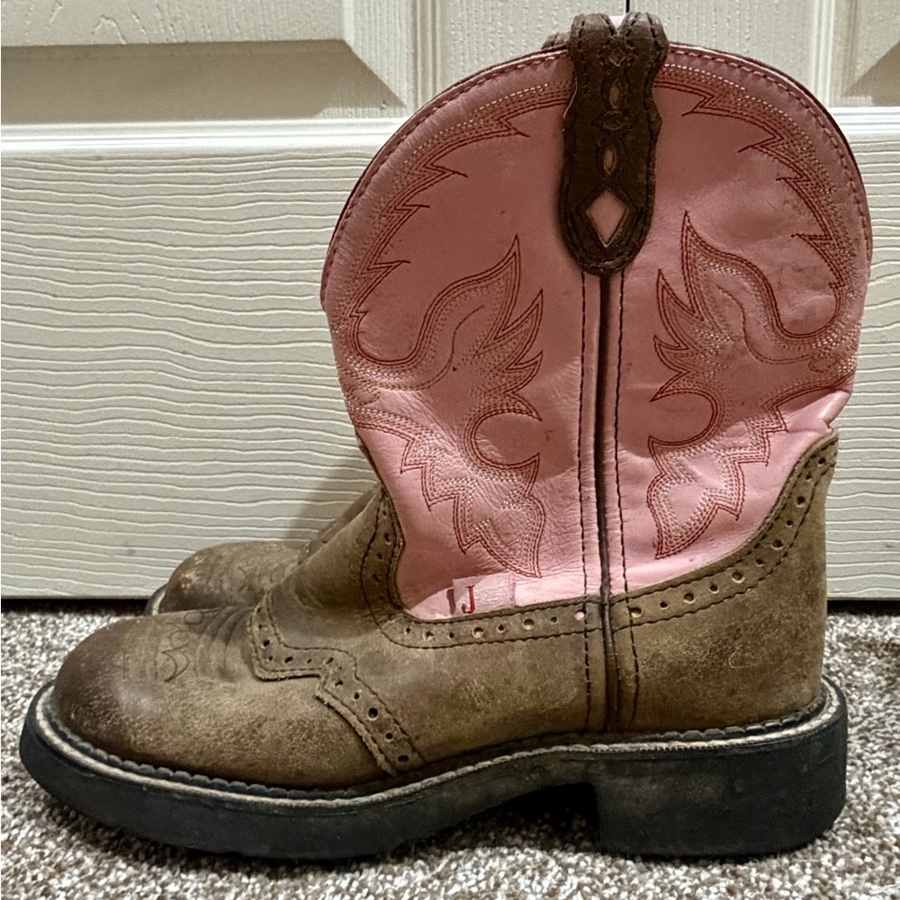 JUSTIN GYPSY boots 6.5B STYLE L9901 PINK/BRN